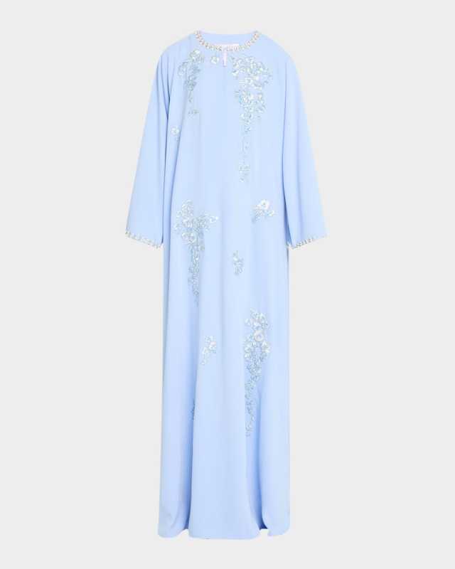 Embroidered Maxi Caftan Dress